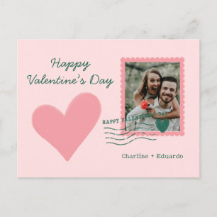 Carte Postale Joyeuse Saint-Valentin Photo Amour Courrier