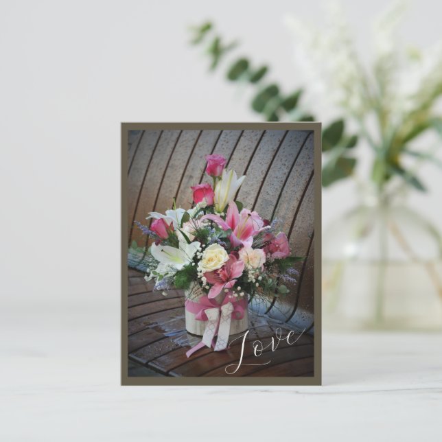 Carte Postale Joyeuse Saint-Valentin Photo de script moderne (Debout devant)