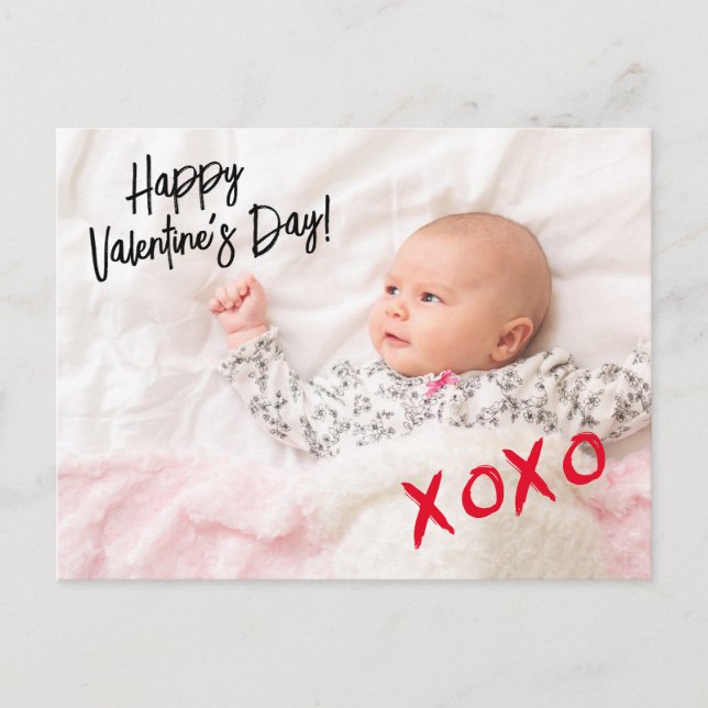Carte Postale Joyeuse Saint Valentin Photo xoxo personnalisé (Devant)