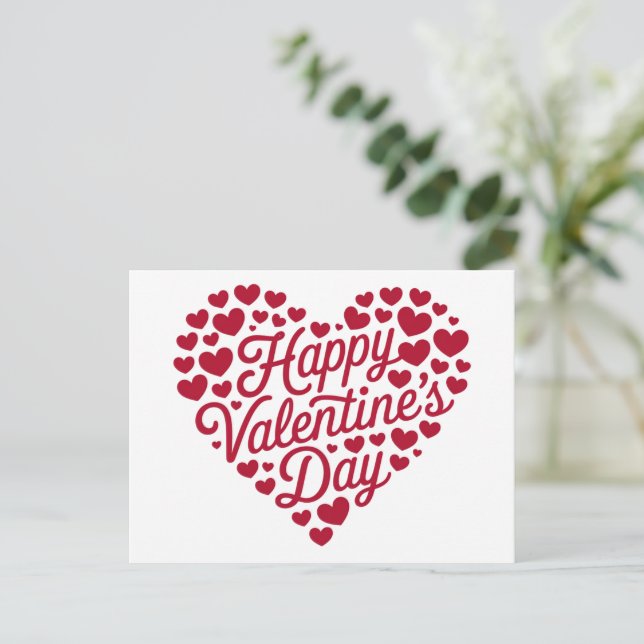 Carte Postale Joyeuse Saint-Valentin Saint-Valentin Amour Cœur (Debout devant)