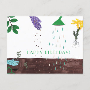Carte Postale Joyeuse Saison de Jardinage   Joyeux Anniversaire 