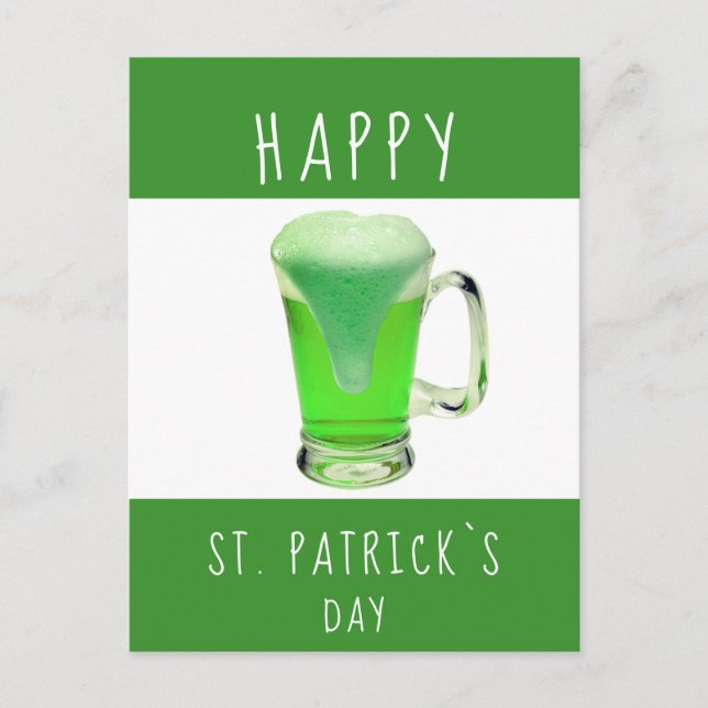 Carte Postale Joyeuse St. Patrick bière verte (Devant)