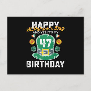 Carte Postale Joyeuse St Patricks Day Et Oui C'est Mon 47 Annive