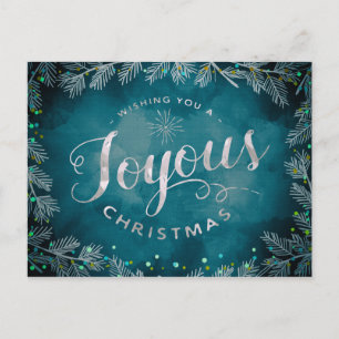 Carte Postale Joyeuses branches d'aquarelle bleue