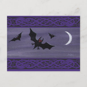 Carte Postale Joyeuses chauves-souris d'Halloween