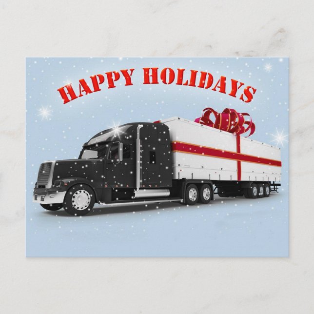 Carte Postale Joyeuses Fêtes aux Camionneurs (Devant)