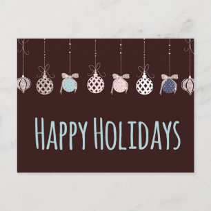 Carte Postale Joyeuses fêtes avec des ornements