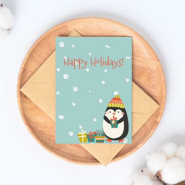 Carte Postale Joyeuses fêtes ! Cute Penguin | Noël (Créateur téléchargé)
