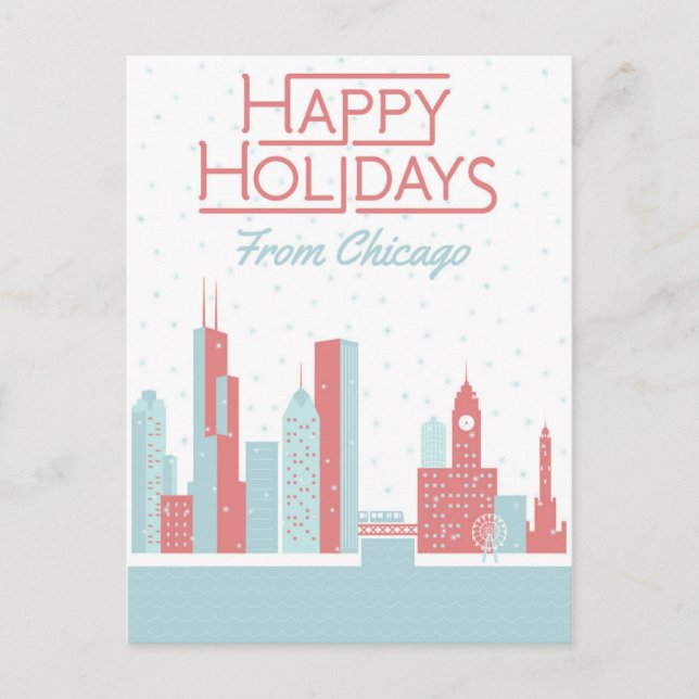 Carte Postale Joyeuses fêtes de Chicago (Devant)