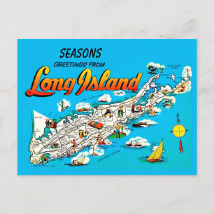 Carte postale Joyeuses Fêtes de Long Island, NY