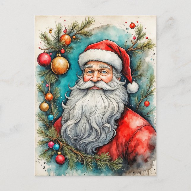 Carte Postale Joyeuses Fêtes De Père Noël (Devant)