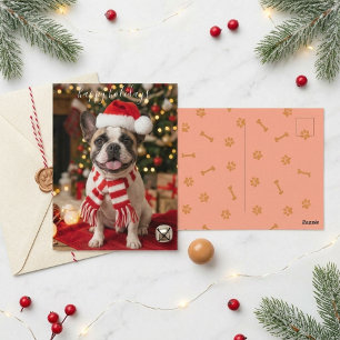 Carte Postale Joyeuses Fêtes Festif Frenchie Noël