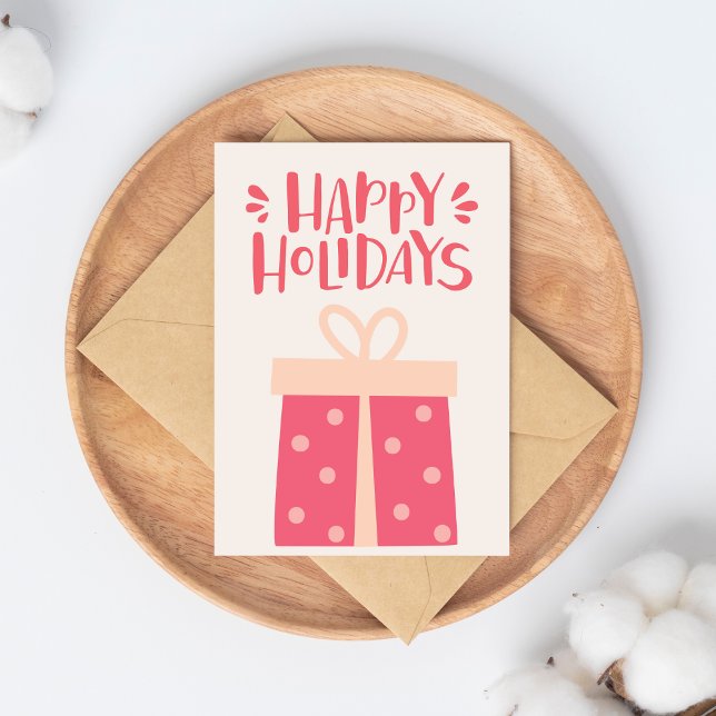 Carte Postale Joyeuses fêtes - Joli Noël Rétro présent (Créateur téléchargé)