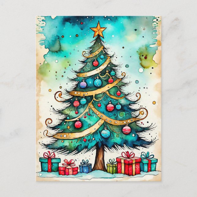 Carte Postale Joyeuses Fêtes - Joyeux Noël à tous (Devant)