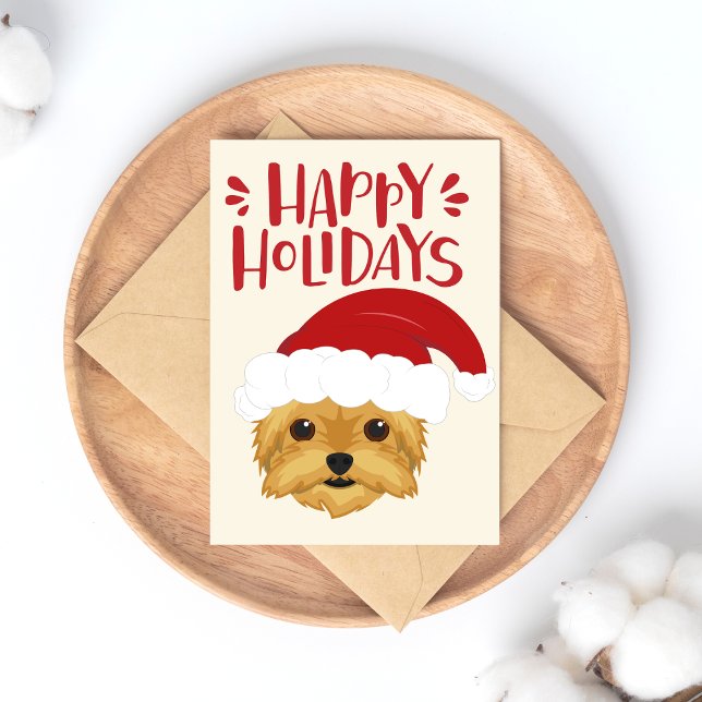 Carte Postale Joyeuses fêtes - Joyeux Noël Yorkshire Terrier (Créateur téléchargé)