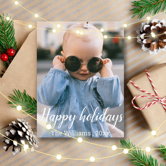 Carte Postale joyeuses fêtes lettrées main vacances (Créateur téléchargé)