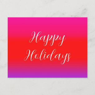 Carte Postale Joyeuses Fêtes Magenta Rouge Violet Ombre 