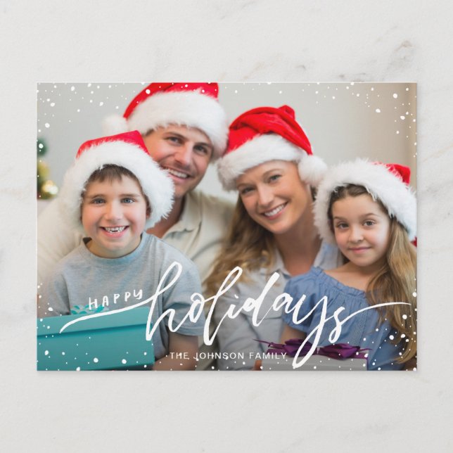 Carte Postale Joyeuses fêtes moderne PHOTO Noël Salutation (Devant)