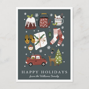 Carte Postale Joyeuses Fêtes Noël Minimaliste Hygge Classique