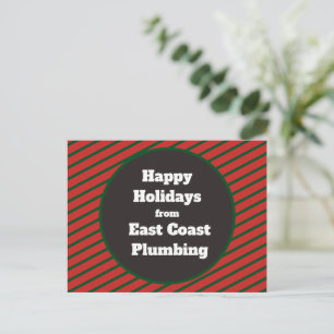 Carte Postale Joyeuses Fêtes Promotionnelle pour Entreprise Roug