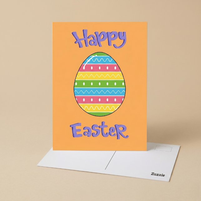 Carte Postale Joyeuses Pâques avec œuf (Créateur téléchargé)