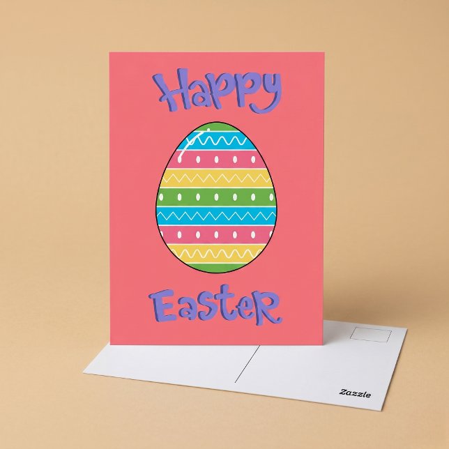 Carte Postale Joyeuses Pâques avec œuf (Créateur téléchargé)