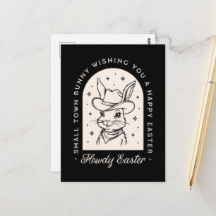 Carte Postale Joyeuses Pâques lapin sombre western drôles saluta