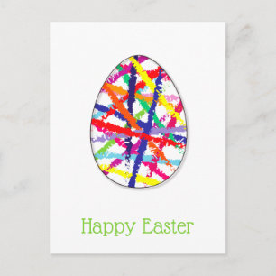 Carte Postale Joyeuses Pâques Œuf Minimaliste