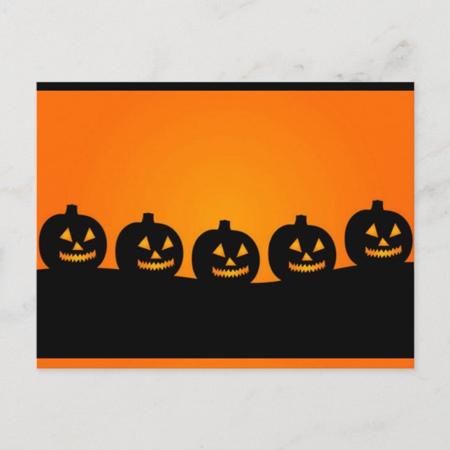 Carte Postale Joyeuses têtes de citrouille Halloween (Devant)