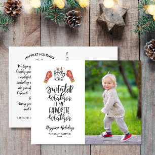 Carte Postale Joyeuses vacances Sweater Météo Mon préféré Photo