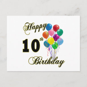 Carte Postale Joyeux 10e anniversaire cadeaux et vêtements d'ann