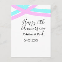 Joyeux 10ème anniversaire de mariage simple nom mi