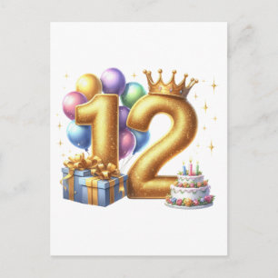 Carte Postale Joyeux 12e anniversaire