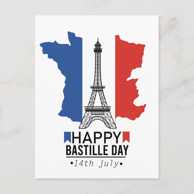 Carte Postale Joyeux 14 juillet France (Devant)
