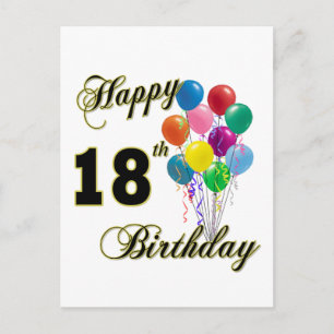 Carte Postale Joyeux 18e anniversaire cadeaux