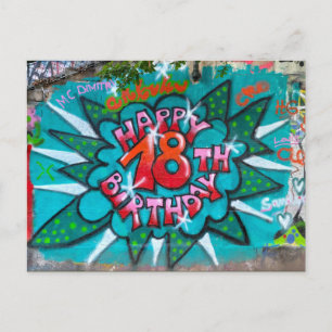 Carte Postale Joyeux 18e Anniversaire Graffiti