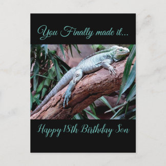Carte Postale Joyeux 18e anniversaire Son lézard