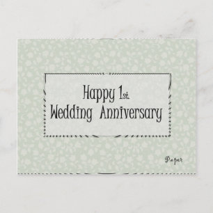 Carte Postale Joyeux 1er. Anniversaire mariage