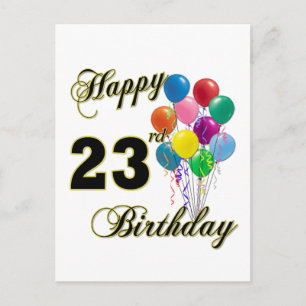 Carte Postale Joyeux 23e anniversaire cadeaux avec ballons