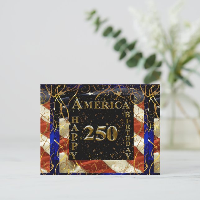 Carte Postale Joyeux 250e anniversaire Amérique ! (Debout devant)