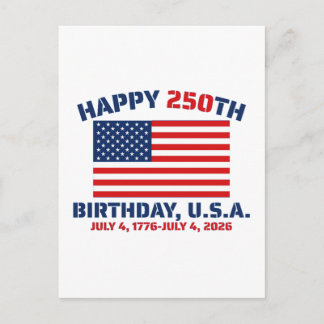 CARTE POSTALE JOYEUX 250E ANNIVERSAIRE ÉTATS-UNIS