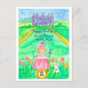 Carte Postale Joyeux 2 Anniversaire Princess Castle