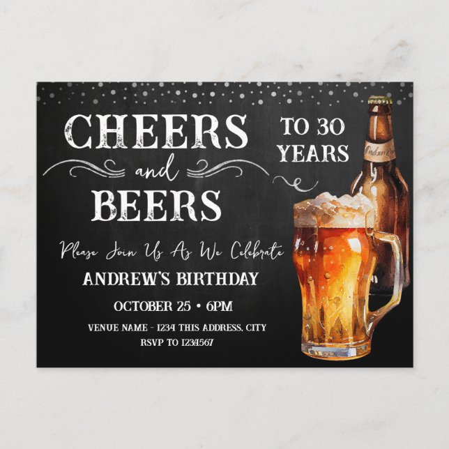 Carte Postale Joyeux 30e anniversaire à Beers (Devant)