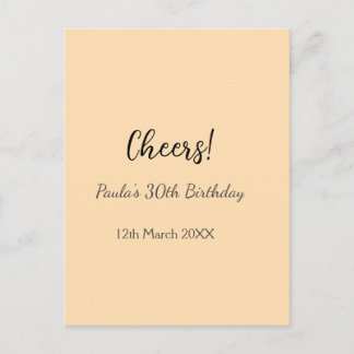 Carte Postale Joyeux 30e anniversaire nom date simple minimal 