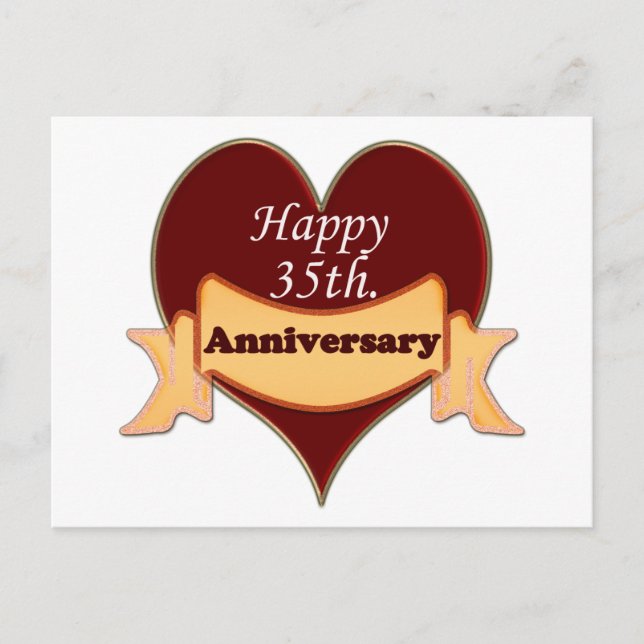 Carte Postale Joyeux 35ème. Anniversaire (Devant)