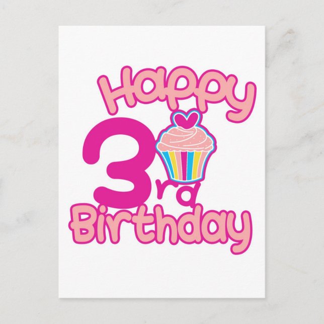 Carte Postale Joyeux 3e anniversaire ! (Devant)