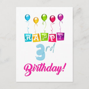 Carte Postale Joyeux 3e anniversaire