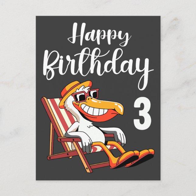 Carte Postale Joyeux 3e anniversaire  (Devant)