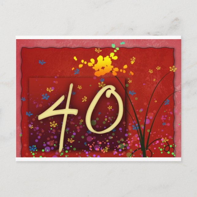 Carte Postale Joyeux 40e anniversaire ! (Devant)