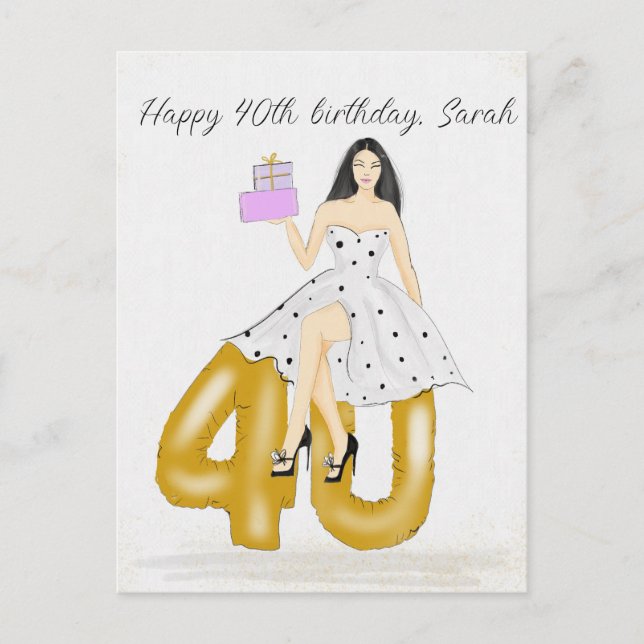 Carte Postale Joyeux 40e anniversaire (Devant)